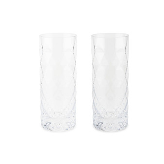 Raye Gem Crystal Highball Tumblers, Set of 2, 14 Oz