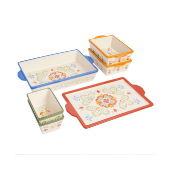 Tierra Hand-Painted Bakeware Set, 6 Pieces