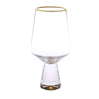 Set of 6 Water Glasses with Base and Rim