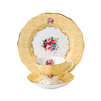 100 Years 1990 3-Piece Set, Teacup Saucer & Plate -Bouquet