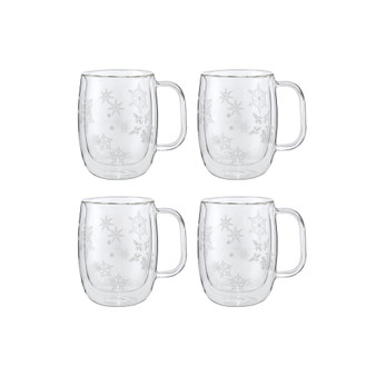 Zwilling Sorrento Coffee Glass Mugs, Holiday Set of 4