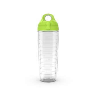 Tervis Clear & Colorful Lidded Made in USA Double Walled  Insulated Tumbler Travel Cup Keeps Drinks Cold & Hot, 24oz Water Bottle, Lime Green Lid