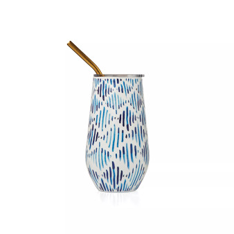 Blue Bay Stainless Steel Wine Tumbler with Straw