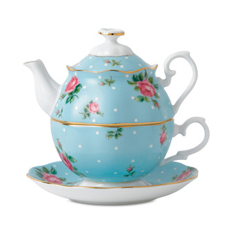 Polka Blue Tea For One Set