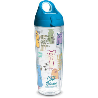 Tervis Cat Sayings Made in USA Double Walled  Insulated Tumbler Travel Cup Keeps Drinks Cold & Hot, 24oz Water Bottle, Classic