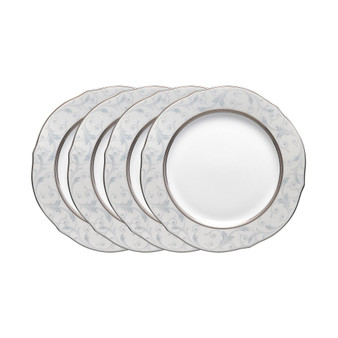 Regina Platinum Set of 4 Scalloped Accent Plates, Service For 4