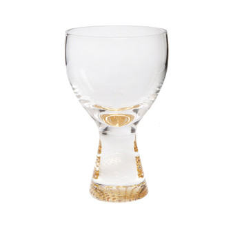 10.92 Oz Water Glasses with Colored Reflection Base, Set of 6