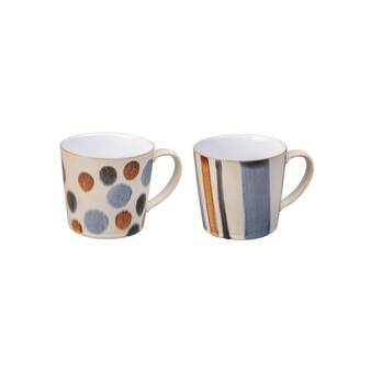 Brown Multi Set of 2 Mugs
