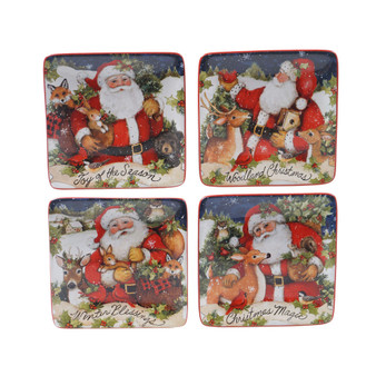 Magic of Christmas Santa 4 Piece Canape Plate