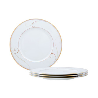 Golden Wave Set of 4 Dinner Plates, Service For 4