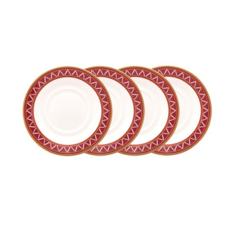 Crochet Set of 4 Saucers, 6"