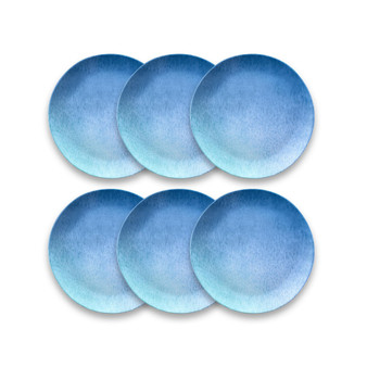 Melamine Oceanic Ombre 6-Piece Salad Plate Set, 8.5"