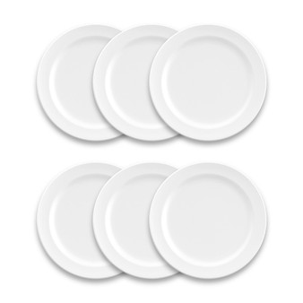 Melamine Edge Matte  Dinner Plate Set of 6