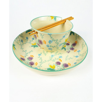 Ella Ramen Bowl and Dinner Bowl Set in Aqua