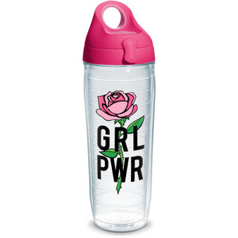 Tervis Girl Power Made in USA Double Walled  Insulated Tumbler Travel Cup Keeps Drinks Cold & Hot, 24oz Water Bottle, Clear