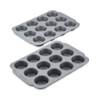 Nonstick Bakeware Double Batch Muffin and Cupcake Pan Set, 2-Piece
