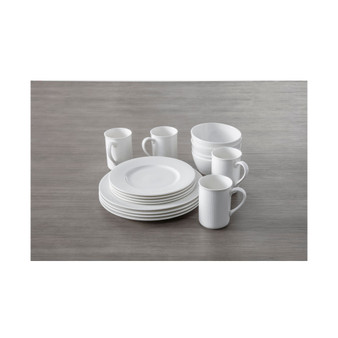 Amanda White Embossed 16-Piece Dinnerware Set, Service for 4