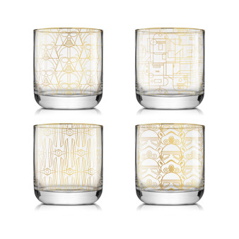 JoyJolt Star Wars Deco Dof Short Drinking Glass, 4 Piece