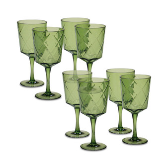 Green Diamond Acrylic 8-Pc. All-Purpose Goblet Set