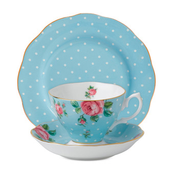 Polka Blue Vintage 3-Pc. Set