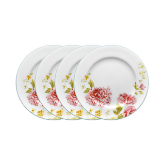 Peony Pageant Set Of 4 Bread Butter/Appetizer Plates 6-1/2"
