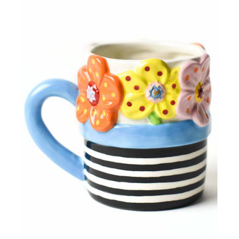 by Laura Johnson Flowers Shaped Mug 16 oz