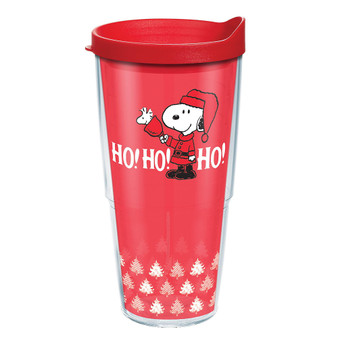Tervis Peanuts Ho Ho Ho Christmas Holiday Made in USA Double Walled Insulated Tumbler Travel Cup Keeps Drinks Cold & Hot, 24oz, Classic