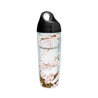 Tervis Washington DC Cherry Blossom Made in USA Double Walled Insulated Tumbler Travel Cup Keeps Drinks Cold & Hot, 24oz Water Bottle, Cherry Blossom