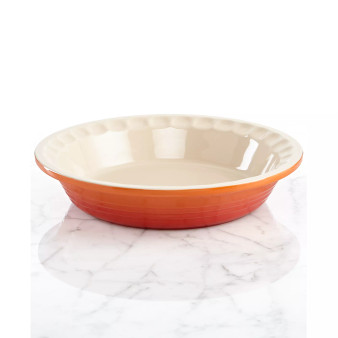 9" Enameled Stoneware Heritage Pie Dish