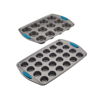 Yum-o! Nonstick 2-Pc. Bakeware Mini Muffin and Cupcake Pan Set