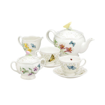 Butterfly Meadow 7-Piece Tea Set, Service for Two