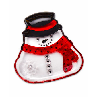 Snowman Shaped Tray with Colors