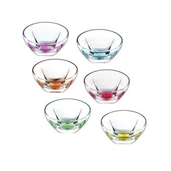 Fusion Crystal Multicolor Set of 6 Bowls