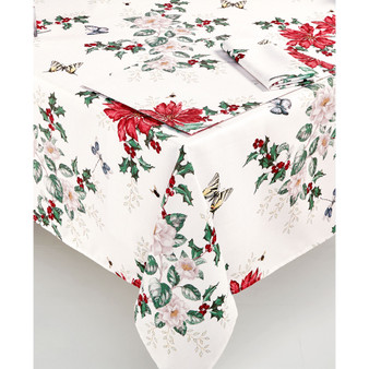 Butterfly Meadow Poinsettia Tablecloth, 60" x 120"