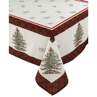 Christmas Tree Tartan Multicolored 60x84 Tablecloth