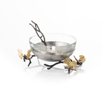 Butterfly Gingko Glass Nut Dish