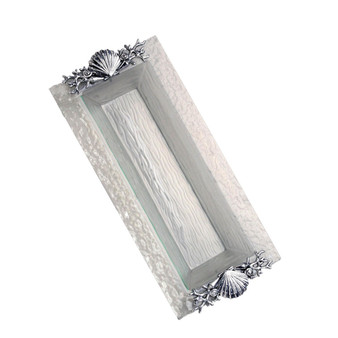 Designs Aluminum Shell Sea Life Oblong Serving Food Tray