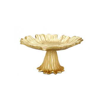 Gold -Tone Flower Cake Plate