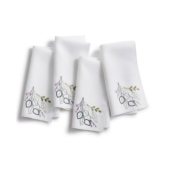 Ashland Eucalyptus Cutwork Napkins, Set of 4