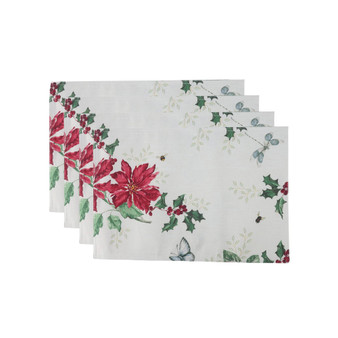 Butterfly Meadow Poinsettia Placemats, Set of 4