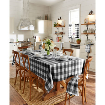 Farmhouse Living Buffalo Check Tan/White 52"x 52" Tablecloth