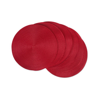 Design Import Round Polypropylene Woven Placemat, Set of 6