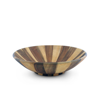 Salad Bowl Acacia Wood Serving for Fruits or Salads Wok Wave Style Extra Large Single Wooden Bowl
