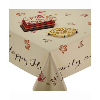 Rustic Leaves Print Tablecloth