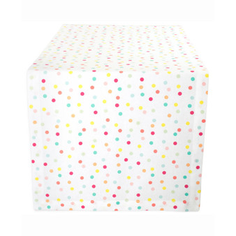 Multi Polka Dots Print Table Runner 14" X 72"