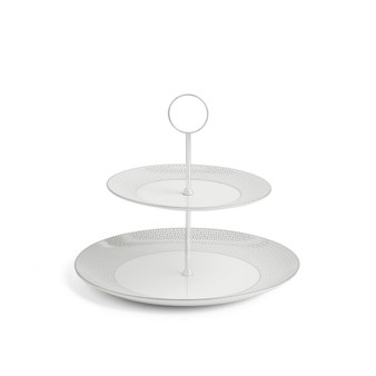 Gio Platinum Cake Stand, 2 Tier
