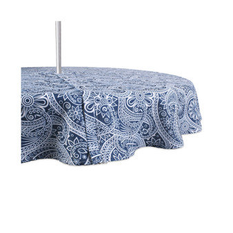 Paisley Print Outdoor Tablecloth with Zipper, 60 Round
