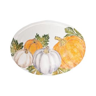 Pumpkins Large Oval Platter w/ Assorted Pumpkins