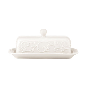 Dinnerware, Opal Innocence Carved Covered Butter Dish