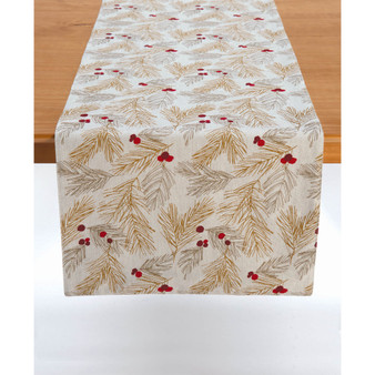 Metallic Sprig Table Runner, 72" x 14"
